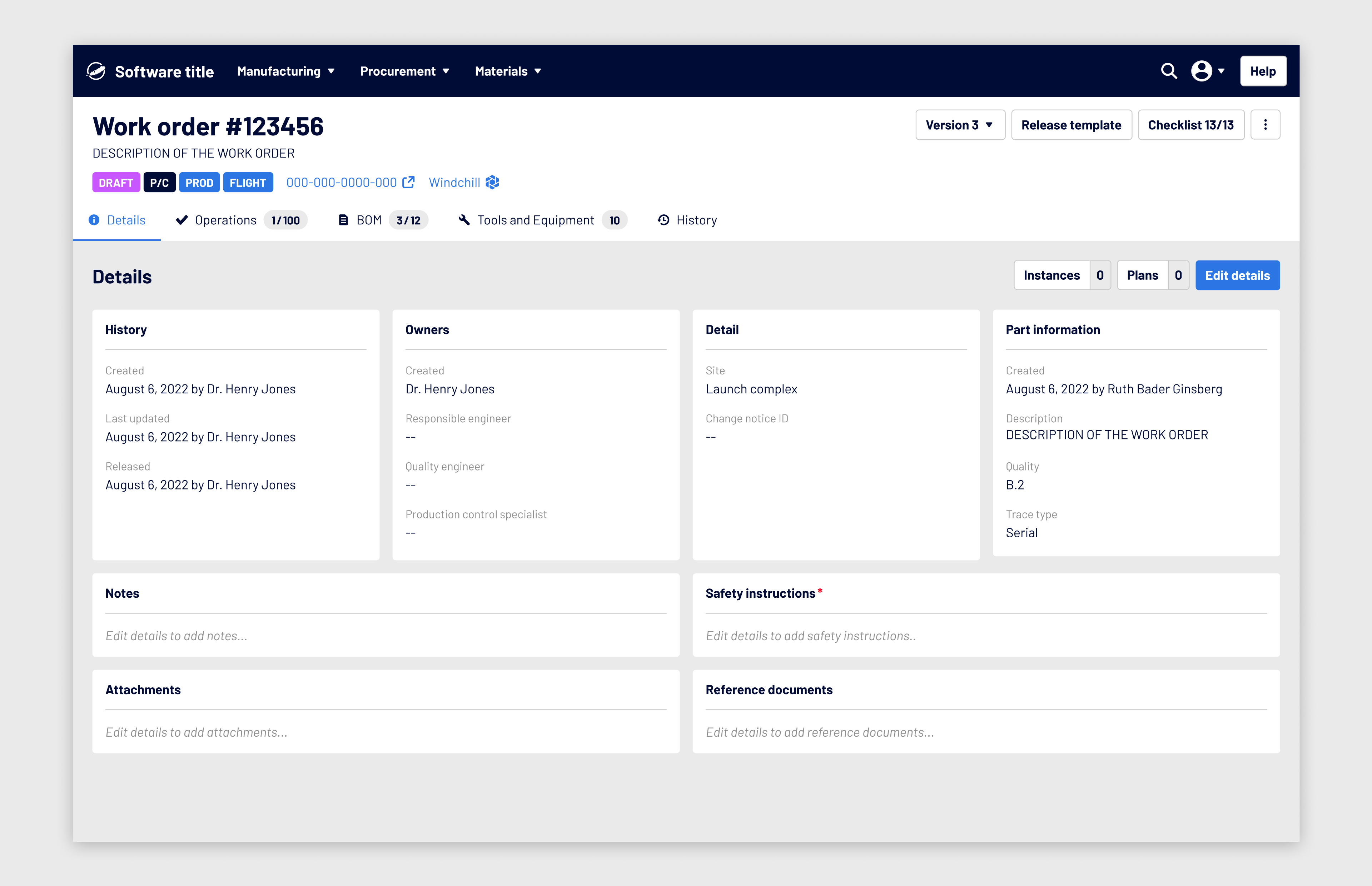 image of software ui information page with light color scheme